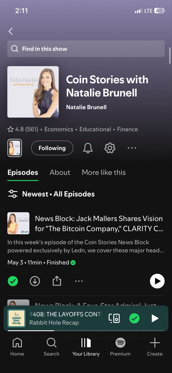 therealmangler's tweet photo. @natbrunell I don’t see it on Spotify. Nor the episode with James Sexton. Did you start a new Spotify account? https://t.co/LylS9W7Yte