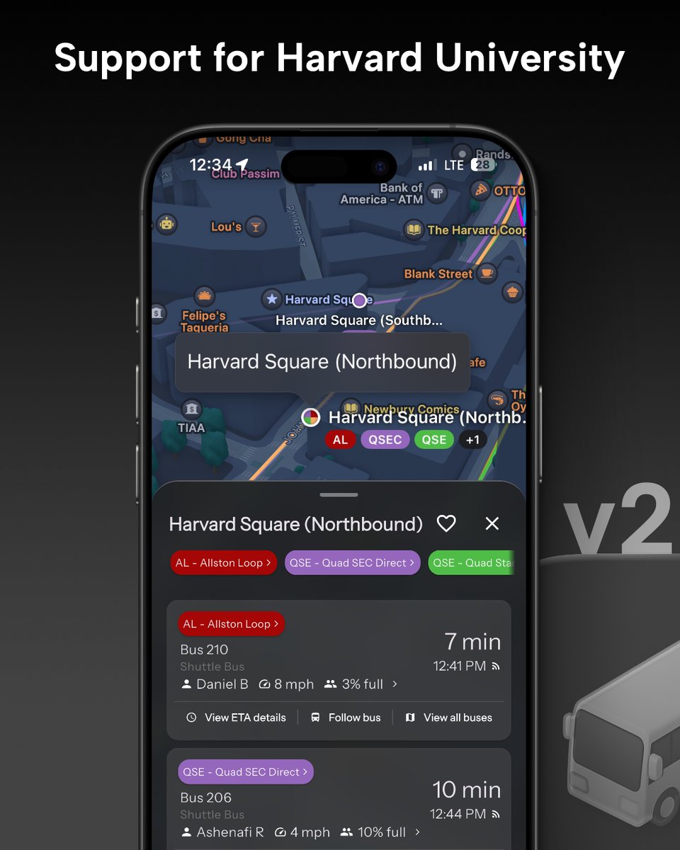destination_app's tweet photo. Destination App supports Harvard University buses! https://t.co/yItlgJ7wa0