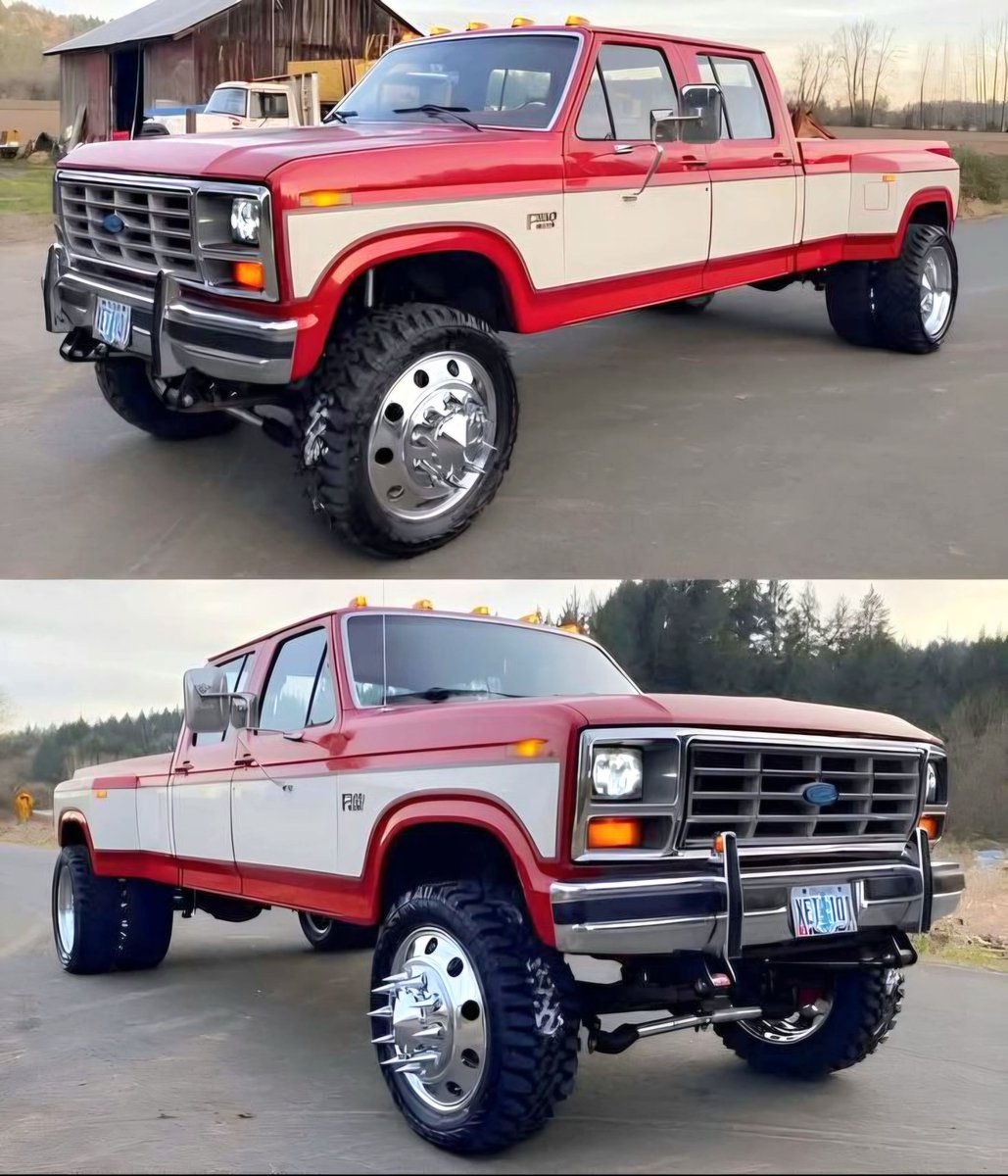 HappyMotorhead's tweet photo. She’s got 6 doors, enough chrome to blind a low-flying pilot, and lug nuts that’ll take a kneecap out. ⚔️🔥
Is this a Masterpiece or a Mid-life Crisis?
KEEP IT or SELL IT? 👇
#Ford #F350 #Dually #Obsessed #TruckLife #Bullnose https://t.co/mX1srvtINU