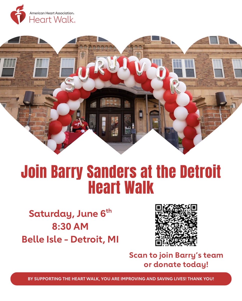 I talked to Barry Sanders at the Super Bowl about his heart attack and good heart health. He’ll be taking part in the Detroit Heart Walk next month