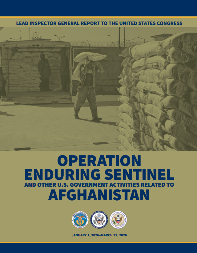 StateOIG's tweet photo. New Report: Lead Inspector General for Operation Enduring Sentinel | Quarterly Report to the United States Congress | January 1, 2026 - March 31, 2026: https://t.co/M1yd1ExcoY (with
@DoD_IG and USAID OIG) https://t.co/qCKKcDpk30