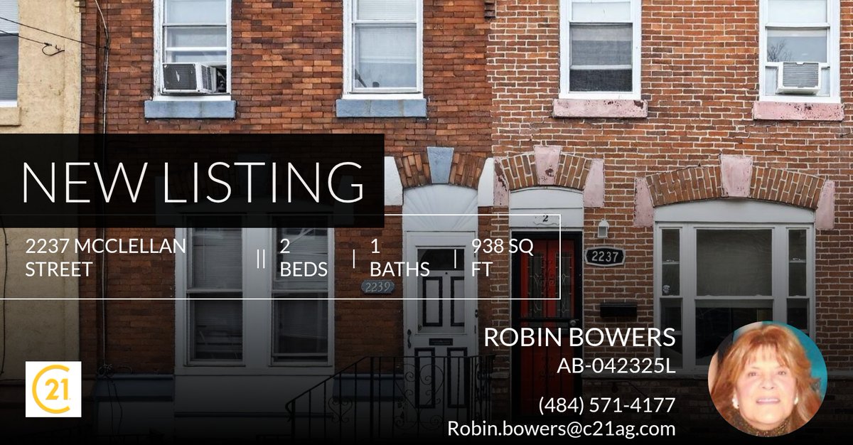 robinbowersfair's tweet photo. 📍 New Listing 📍 Take a look at this fantastic new property that just hit the market located at 2237 Mcclellan Street in Philadelphia. Reach out here or at (484) 571-4177 for more information!

Listed by Al Perry

Robin S. Bowers https://t.co/CSj9XbFR1H https://t.co/yk1OIiM7Vw