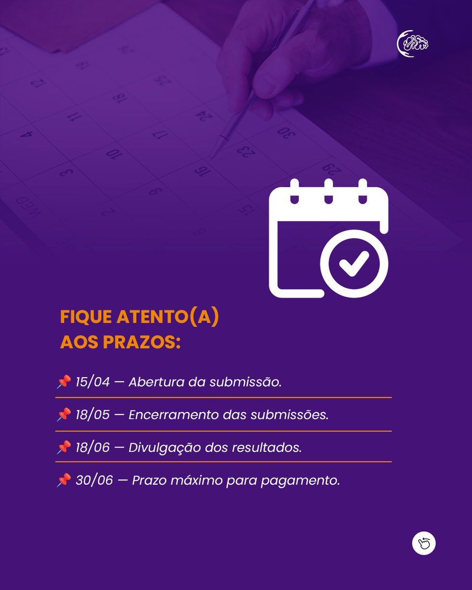 SBCefaleias's tweet photo. ⚠ Faltam poucos dias! Até 18/05 você ainda pode submeter seu trabalho científico para o Congresso Cefaleia 2026. ⏳

⏰ Prazo final: 18/05

🔗 Garanta sua participação e envie seu trabalho:

https://t.co/0ik56JFAOi https://t.co/WIz6JWXysP