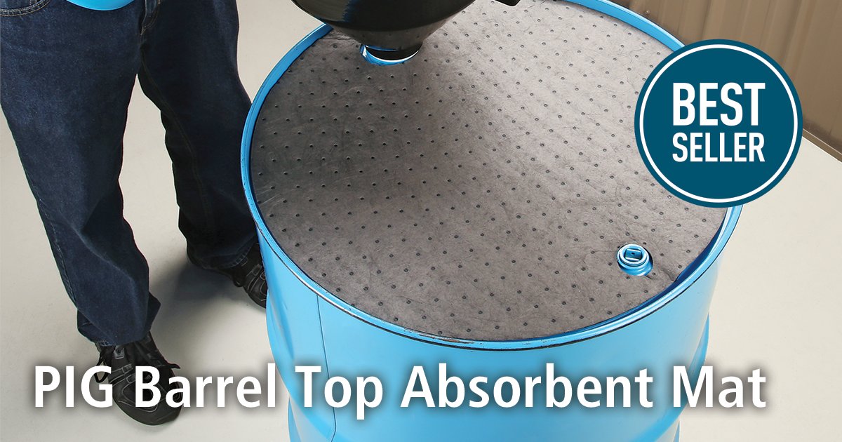NewPig's tweet photo. Keep your drum tops clean from drips and spills with PIG Barrel Top Absorbent Mat. Barrel Top Mats fit on top of standard dual-bung 55-gallon steel drums and capture liquids spilled while pumping or pouring! 🛢️ ✨
https://t.co/IzJYkX9izn https://t.co/7goEXJnHLE