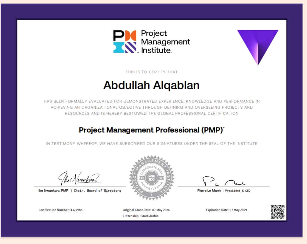 tanveermsayed's tweet photo. 🚀 Congratulations to Kothai Elango &amp; Abdullah Alqablan achieving PMP® Certification!
Another success for TAN Globus.
📢 New PMP Weekend Batch restarting this Saturday.
Upskill. Get Certified. Grow Your Career.
🌐 https://t.co/0xuAEcw202
📞 +91-9604219878

#PMP #PMPCertification https://t.co/lBmBI8A70m