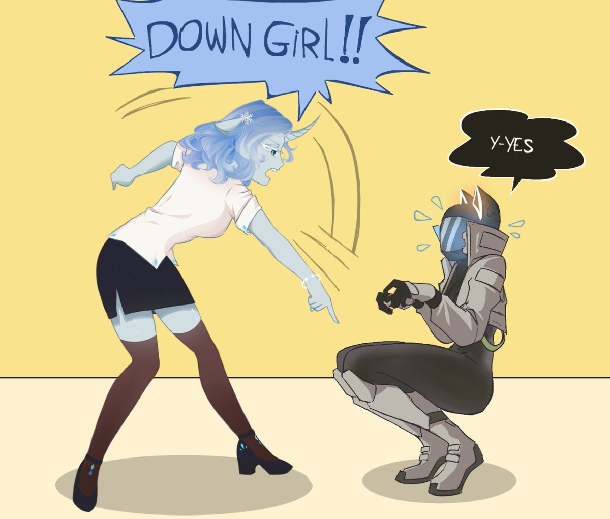 Camellya00's tweet photo. Collab with @The_Tuerc !!
OCs: Airi ❄️ and Stray 🔥 #artcollab #downboy https://t.co/YGlvRPbXVk