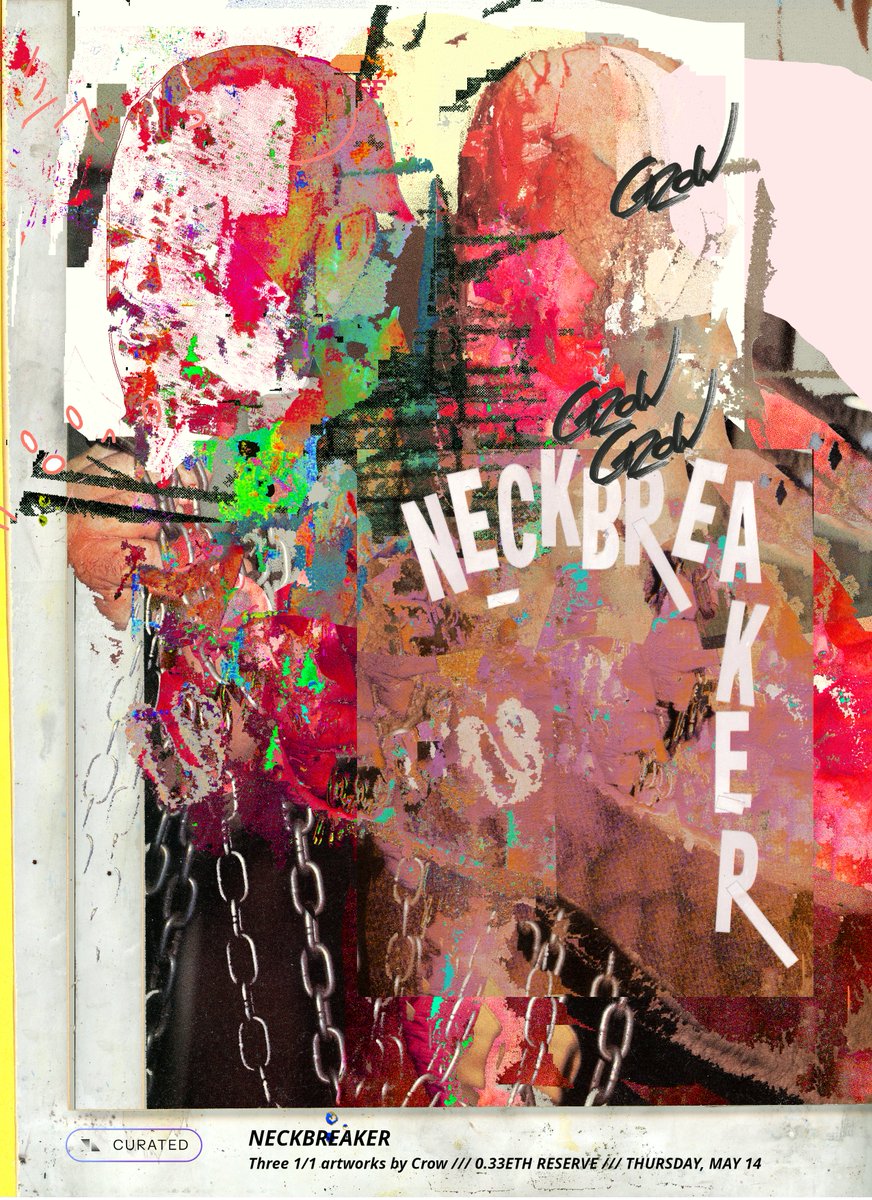 crowgmi's tweet photo. Neckbreaker
A curated release with @TransientLabs
          Three 1/1s, Thursday May 14
    0.33ETH Reserve https://t.co/35p3bXDYFq