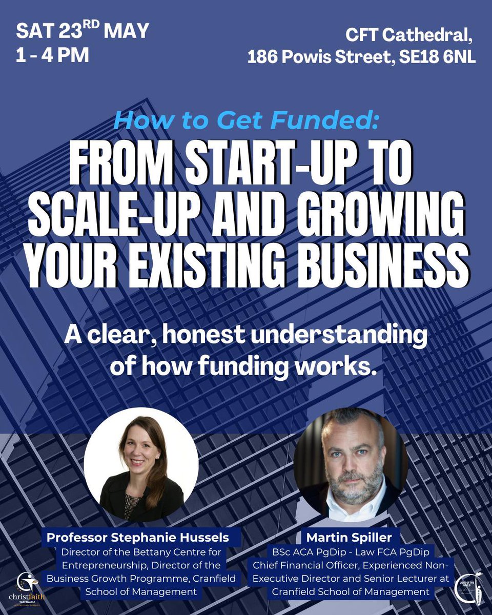 cftchurches's tweet photo. If you're serious about getting funding whether for a new idea or to grow something you’ve already built, this will give you a solid starting point and a clearer path forward.

Register via the Link in Bio
 
#BusinessSeminar #LondonEvent #FundingAdvice https://t.co/B2PsbWbqJ5