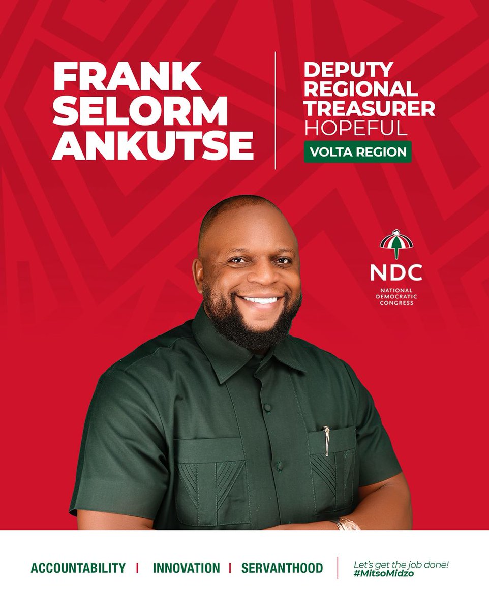 Prom2945's tweet photo. *FRANK SELORM ANKUTSE*           

_as your next_

*DEPUTY REGIONAL TREASURER*

*ACCOUNTABILITY🔥❤️*
*INNOVATION.*
*SERVANTHOOD.*

_Let’s get the job done!💪🏾❤️_

©️ *TEAM MITSO MIDZO* https://t.co/rBY7qQObLU