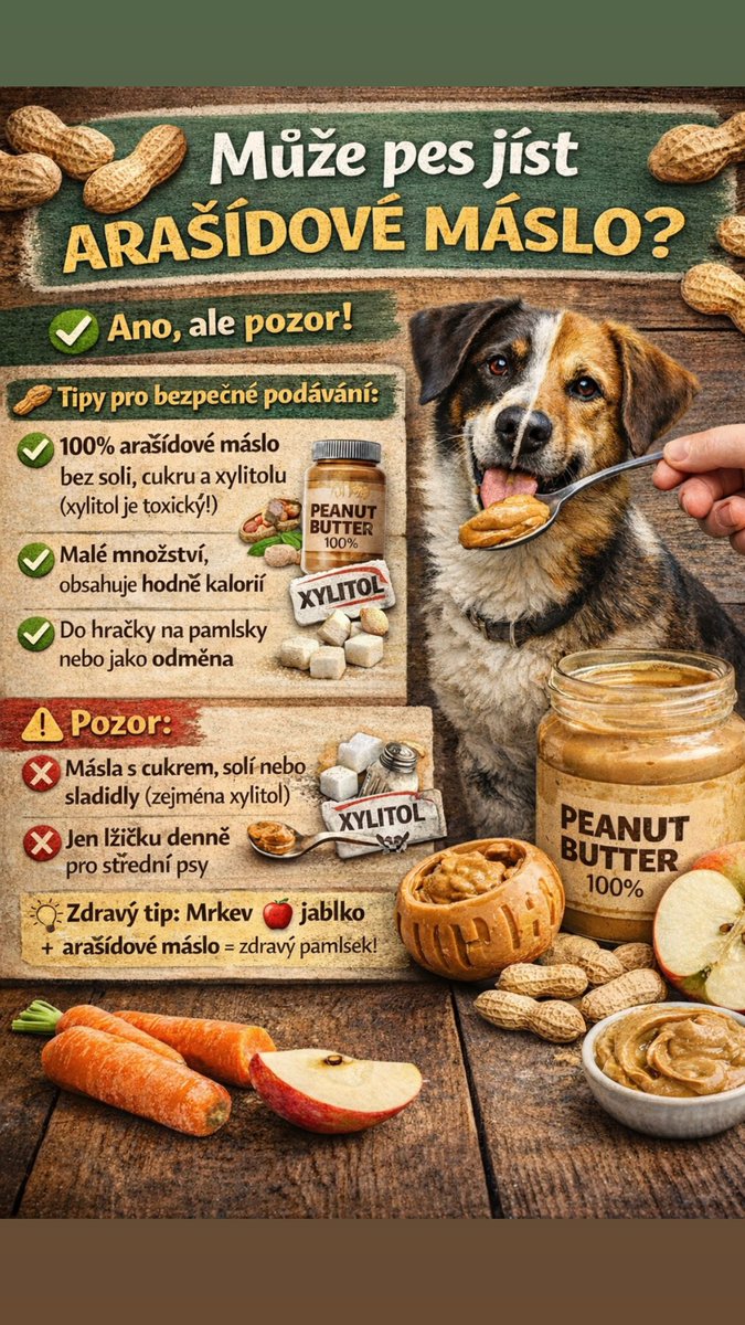 barflife's tweet photo. Ano! Arašídová másla jsou pro psy bezpečnou surovinou, kterou můžete zařadit do KD.🤩 #barflife #barflifelitvínov #peanutbutter https://t.co/S7DSVswGJA