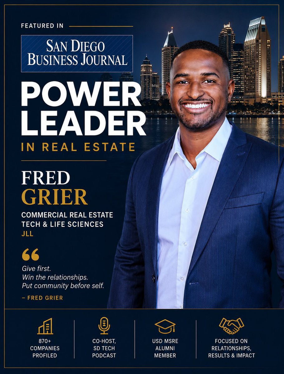 Earlier this year, I was recognized as a Leader of Influence by <a href="/SDbusiness/">San Diego Business Journal</a> 

This is more a reflection of the people I have the great pleasure of working with every day. 

That includes Tim Olson, Chad Urie, Damon Melda, &amp; many others on the JLL SD team. 

Exciting times ahead!