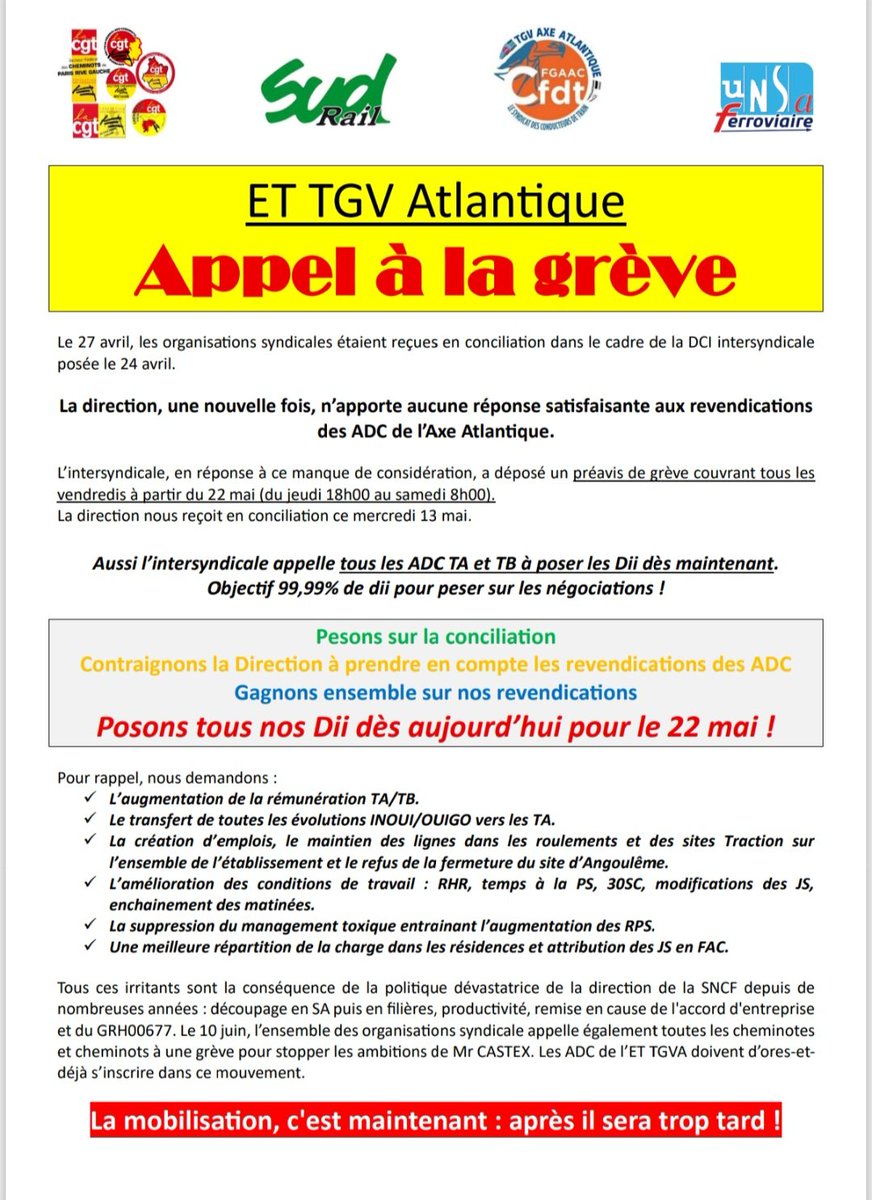 CnuUnsa's tweet photo. Appel à la grève le 22 Mai 2026.

Posez vos d2i dès maintenant ✊️ https://t.co/tj0qAkBMhP