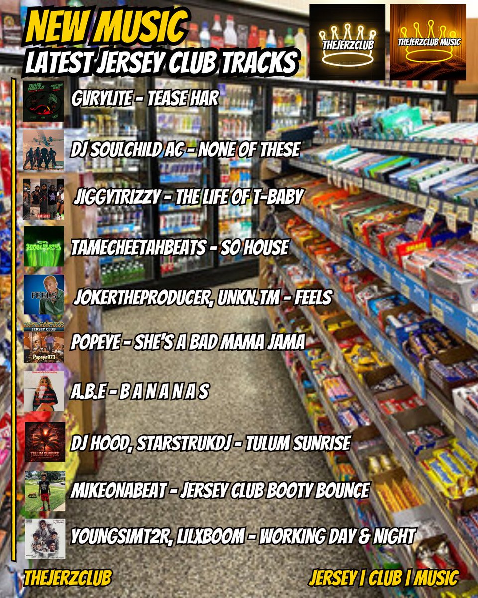 thejerzclub's tweet photo. 🎧ALERT FRESH DROPS! #NewMusic the latest #JerseyClub Tracks, listen and add to your playlists.

@CoolAssGvry
@djsoulchildac
@JiggyTrizzy
@TameCheetaBeats 
@mxnnywannasleep @unkn_tm 
Popeye
@ABE201
@therealdjhood @StarStrukDJ 
@MikeOnaBeat 
@youngsimt2r LilxBoom
Who you bumpin'? https://t.co/mHHqeKFyub