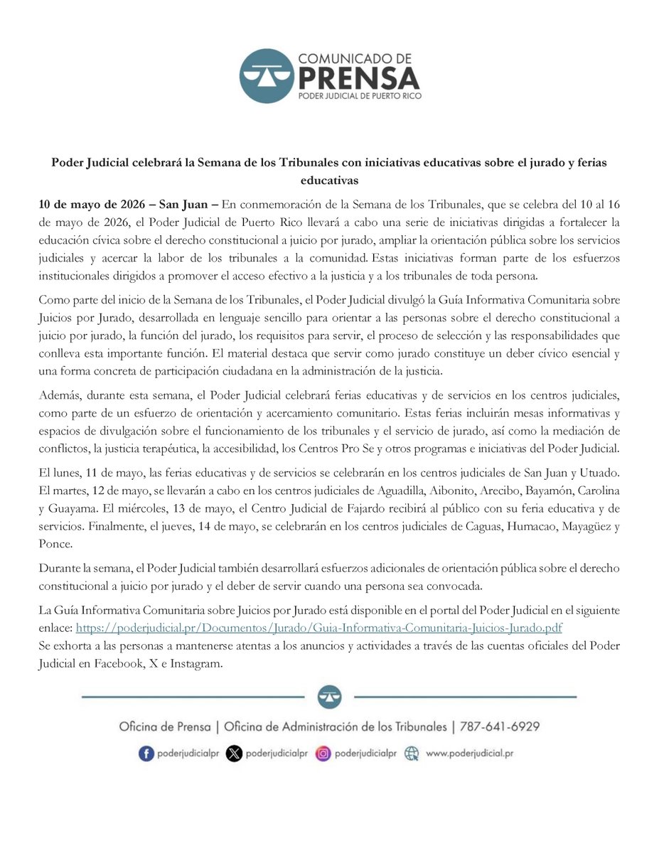 Poder Judicial de Puerto Rico tweet media