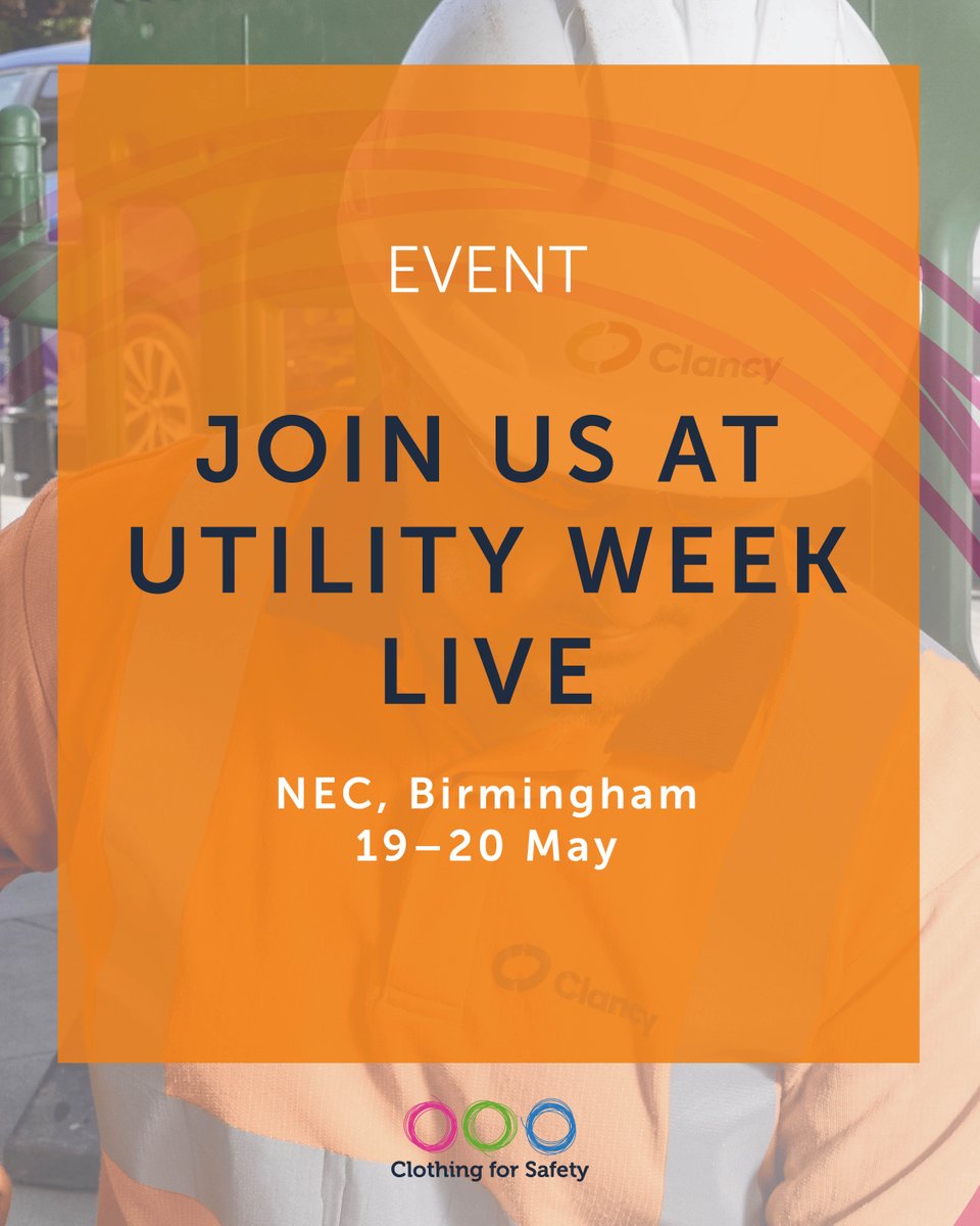 Clothing4events's tweet photo. BIG news - @clothing4safety  is exhibiting at the Utility Week Live 2026! 

This event marks the official launch of our Safety division, and we couldn’t be more excited to share it with the industry. 

If you’re attending, come and say hello  

#UtilityWeekLive #UWL https://t.co/Rc4x7X44yZ
