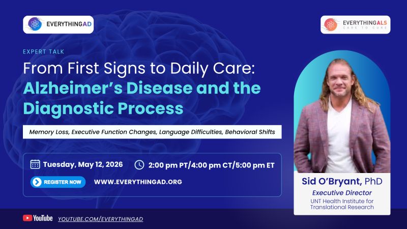 UNTHealthITR's tweet photo. Join us Tomorrow for an Expert Talk with @TheBrainCareDoc  Dr. Sid O'Bryant, PhD, and @Everything__AD. Learn how to support brain health from leading researchers and clinicians.

Tuesday, May 12, 2026 - 2 PM PT /4PM CT/ 5 PM ET
Register here: https://t.co/AhB0bvuGGv

#BrainHealthResearch #BrainHealth4All
