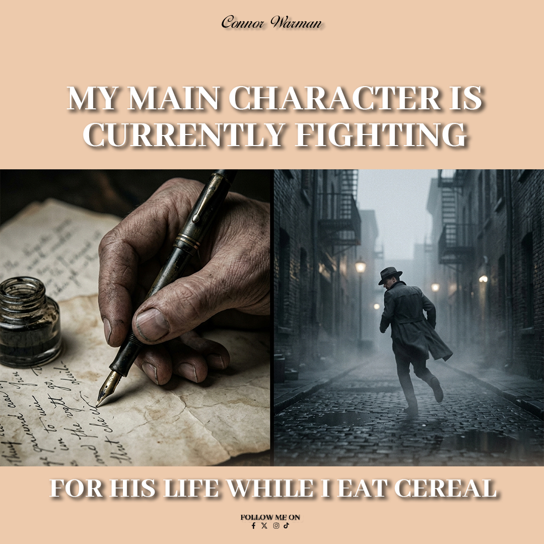 WarmansWriting's tweet photo. The plot twist just happened, and I’m genuinely scared for Julian Duval.

I wrote him into a corner, and I have no idea how to get him out. It’s a 100-year-old problem that requires a modern, coffee-fueled solution. 

Grab your copy on Amazon 
https://t.co/dSkkUhHJyH https://t.co/nDkoteUF94