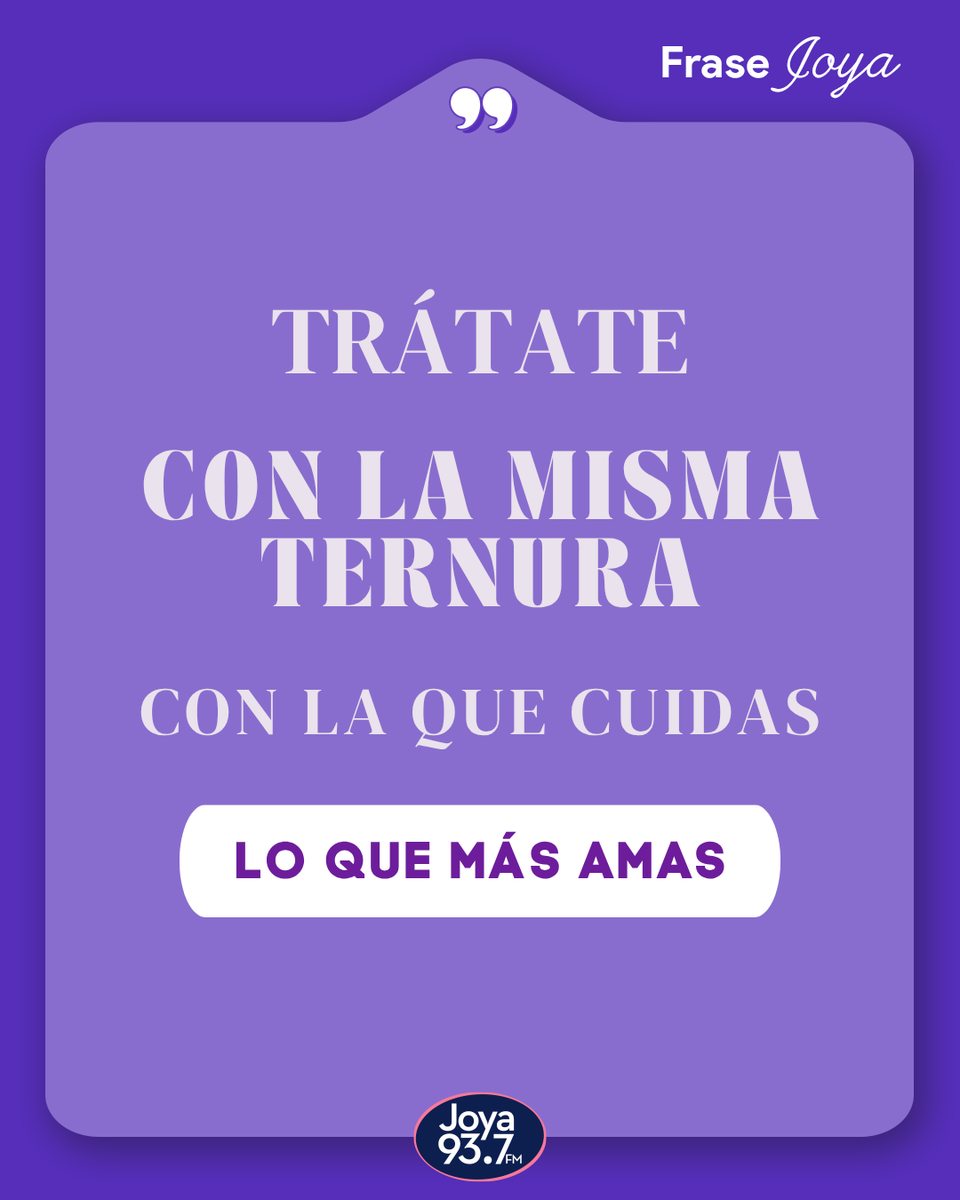 Joya937FM's tweet photo. #FraseJoya Asegúrate de que las palabras que te dices a solas sean suaves y llenas de compasión. 😮‍💨 https://t.co/UiuNWHVVkC