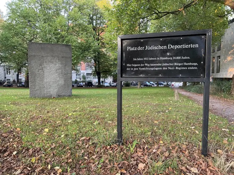 HenMazzig's tweet photo. In Hamburg 🇩🇪, the administrative court has allowed a Free Palestine protest camp to take place in Mooreide, a site from which around 6,000 Jews were deported during the Holocaust.

Using places that carry historic pain for Jews is a cruel method of subversion, something we have seen this movement do before. What is more appalling is that the court allowed it.