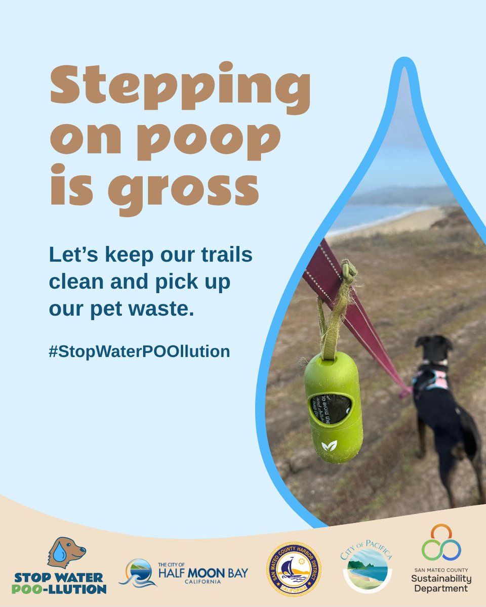 SustainSMC's tweet photo. Let's keep our trails clean &amp; beautiful by picking up our pet waste! 

#SustainSMC #Stormwater #StopPOOllution https://t.co/rJV0Wro8cO