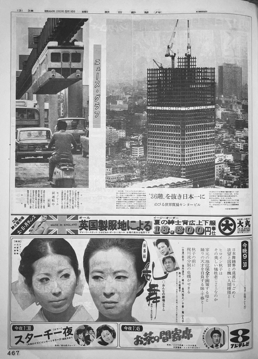1969年5月16日(金)に放送されたフジテレビの主な番組(同日付朝日新聞