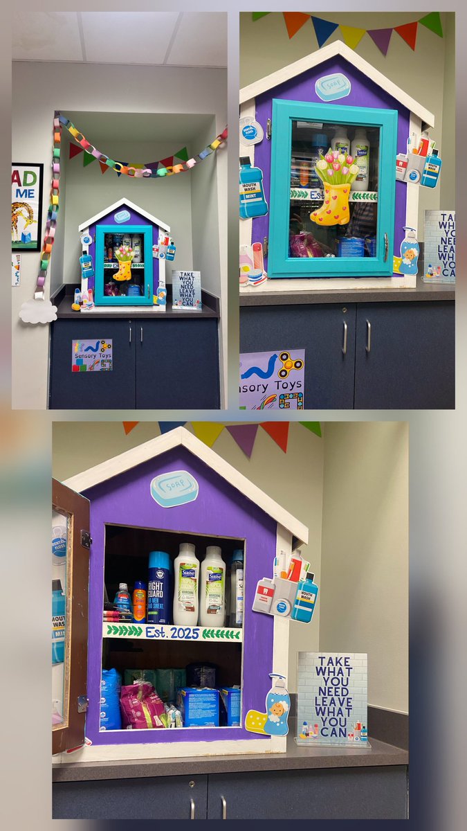 SHS_TAP's tweet photo. A project in action! Kaylee Herndon senior and FCCLA VP created this Hygiene Hub for those in need for the Smyrna community. It is set up at the Smyrna Library. #onlyoneshs @SmyrnaBulldog https://t.co/03MaNWAQSZ