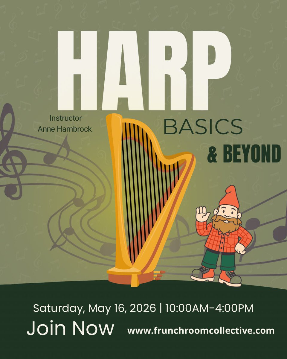 FrunchRmCoffee's tweet photo. HARP LESSONS 🪉

Join Anne Hembrock for Harp lessons Saturday, May 16! 

With over thirty years’ experience teaching beginners of all ages and backgrounds, Anne will make sure you have a fun and relaxing time while learning a new skill and getting up close and personal with this historic instrument!

In this two hour introductory experience you will get to try all the different harps, learn basic hand position and how to pick out easy tunes, either by ear or using printed music.

There’s also an opportunity to extend the basics class! 
Visit https://t.co/XF2KeP2xEu for ALL info! 

See you there! ☕️🏠