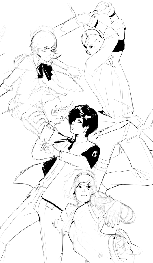 RedPalOne's tweet photo. Been playing Persona 3 reload and made some sketches https://t.co/AiVoNkiqYG