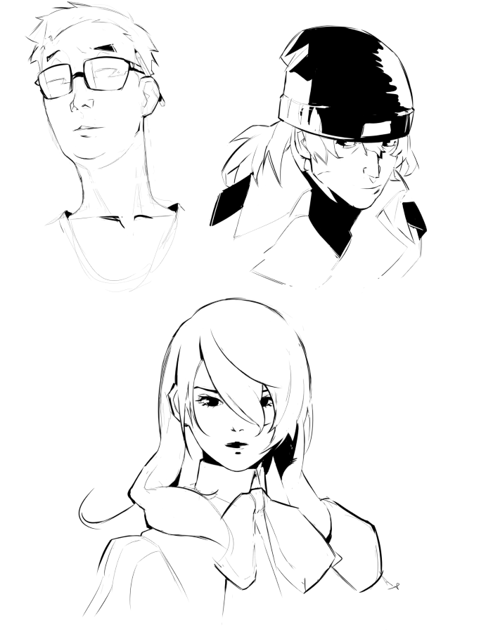 RedPalOne's tweet photo. Been playing Persona 3 reload and made some sketches https://t.co/AiVoNkiqYG