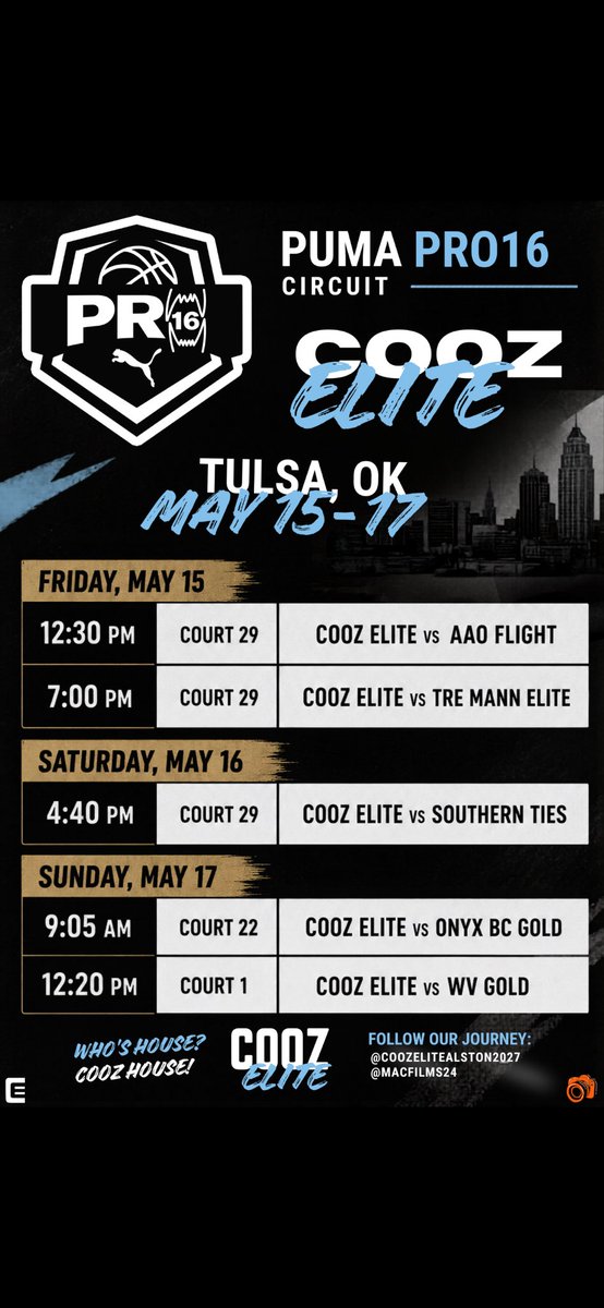 kau_rok's tweet photo. Coaches, here’s my schedule for this upcoming weekend in Tulsa Oklahoma , looking forward to an amazing weekend 📈 @PRO16League @CoozElite3 @TommyCarroll23 https://t.co/CZLCSC3zwL