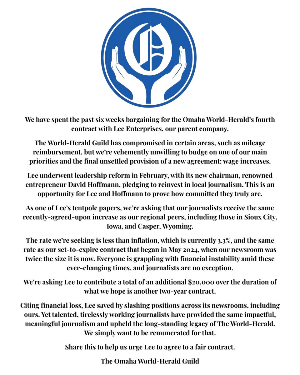 Omaha World-Herald Guild tweet media