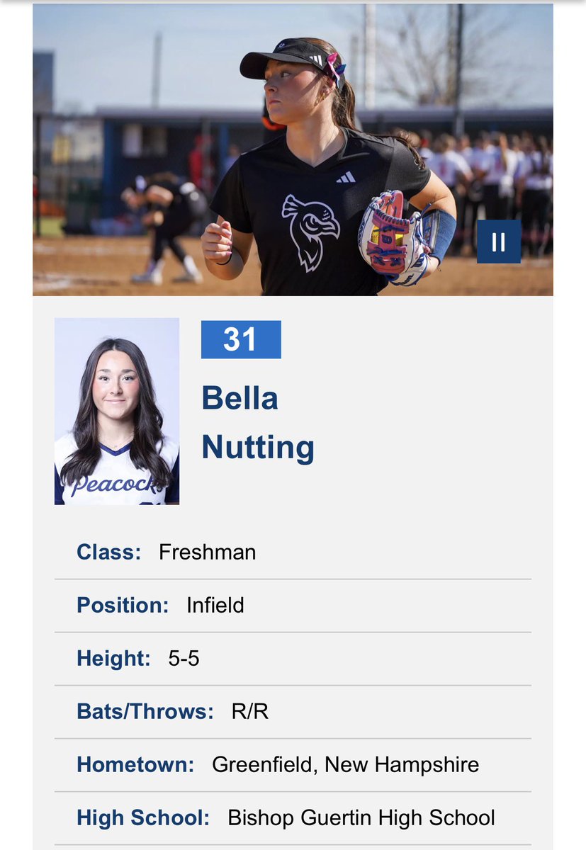 Bellanutting06's tweet photo. After a lot of consideration I have chosen to enter the NCAA transfer portal with 3 years of eligibility remaining. I’m so thankful for my time at Saint Peter’s and for everyone who supported me along the way. I’m super excited for what’s to come next in my journey!  @SoftballPortal 

Cell: 6038081839
Email: bellanutting06@gmail.com
NCAA ID #2310130782