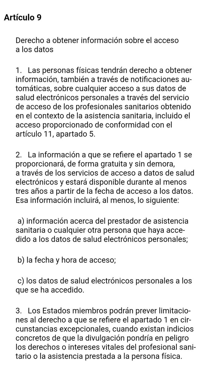Samuel_Parra's tweet photo. @JaimeObregon Artículo 9: https://t.co/Zw56rH7aqS
Hay también una cuestión en el Tribunal Supremo sobre si es posible acceder a estos datos vía transparencia.

Yo opino que todos deberíamos conocer quién accede a nuestra historia clínica. Igual que a nuestras cuentas bancarias. https://t.co/wipZmoYOnS