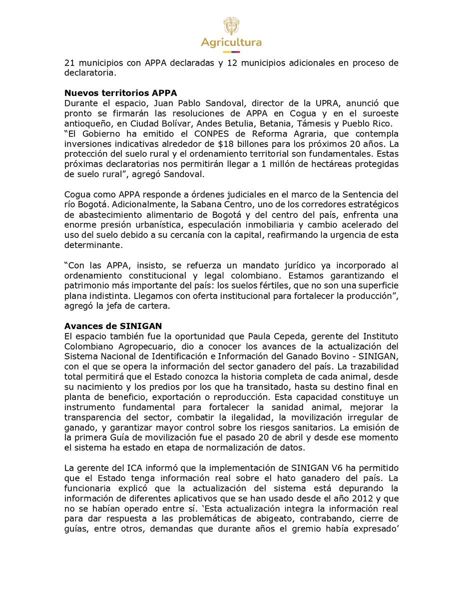 Min. de Agricultura tweet media