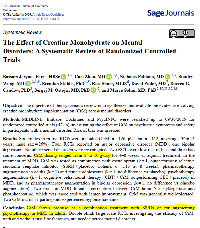 louisanicola_'s tweet photo. You experience mental fatigue as emotional exhaustion because the brain hides the metabolic problem underneath the psychological one.

Creatine increases phosphocreatine availability inside neural tissue. That matters because cognition is an energy conversion process.

Some of the people calling themselves burned out are operating with a brain running an energy deficit under extreme demand.

That is not mindset. That is bioenergetics.