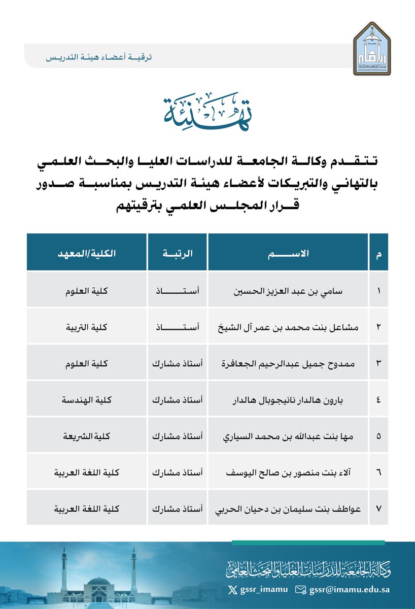 وكالة الجامعة للدراسات العليا والبحث العلمي tweet media