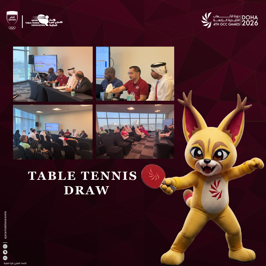 qtta_qa's tweet photo. 🏓 قرعة كرة الطاولة | دورة الألعاب الخليجية الرابعة – الدوحة 2026
انطلقت اليوم فعاليات قرعة بطولة كرة الطاولة ضمن دورة الألعاب الخليجية الرابعة – الدوحة 2026، وقد تحدّد مسار منافسات *ريق الرجال الذي سيخوض مبارياته في قبة أسباير – صالة كرة الطاولة وفق البرنامج التالي:

📅 الثلاثاء 12 مايو | 17:00

🏓 المنضدة 2 — قطر 🇶🇦 vs البحرين 🇧🇭
📅 الأربعاء 13 مايو | 10:00
🏓 المنضدة 2 — قطر 🇶🇦 vs عُمان 🇴🇲

📅 الأربعاء 13 مايو | 17:00
🏓 المنضدة 1 — المملكة العربية السعودية 🇸🇦 vs قطر 🇶🇦

\#الألعاب\_الخليجية\_الرابعة #الدوحة\_2026 #كرة\_الطاولة_قطر #GCC\_Games #Doha2026 #QatarTableTennis #TableTennis