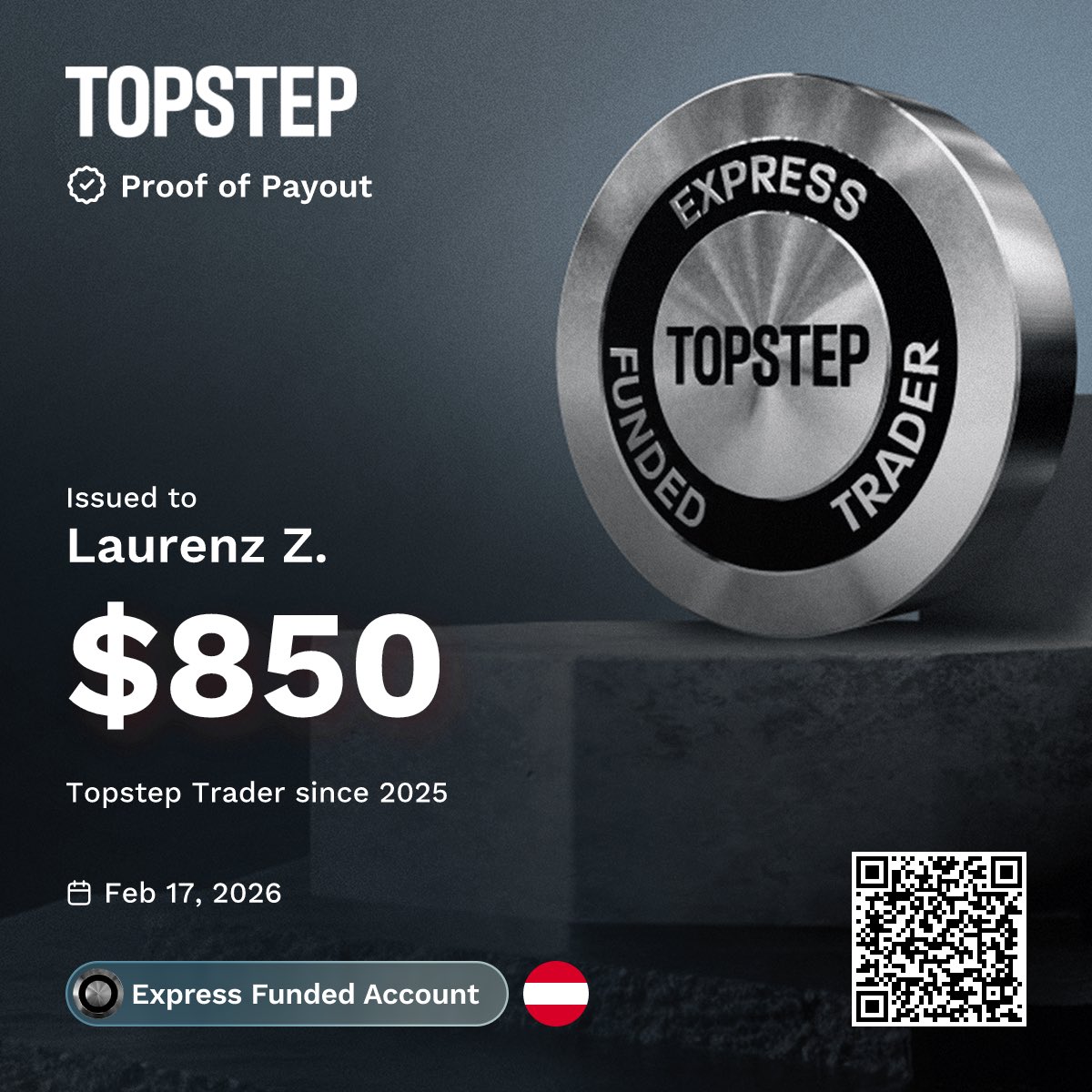 laurnz's tweet photo. @Topstep’s payout certs might be the best in the game icl https://t.co/pGKlTNTpnc