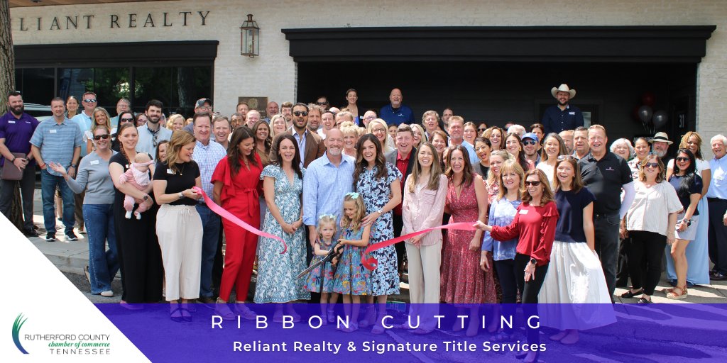 rucochamber's tweet photo. ✂️ Ribbon Cutting &amp; Relocation - Reliant Realty &amp; Signature Title Services
📍 309 West Main Street, Murfreesboro
🏡 Your Friends in Real Estate
🔗 https://t.co/ICHTBLajC4 https://t.co/8eqiQM27fO