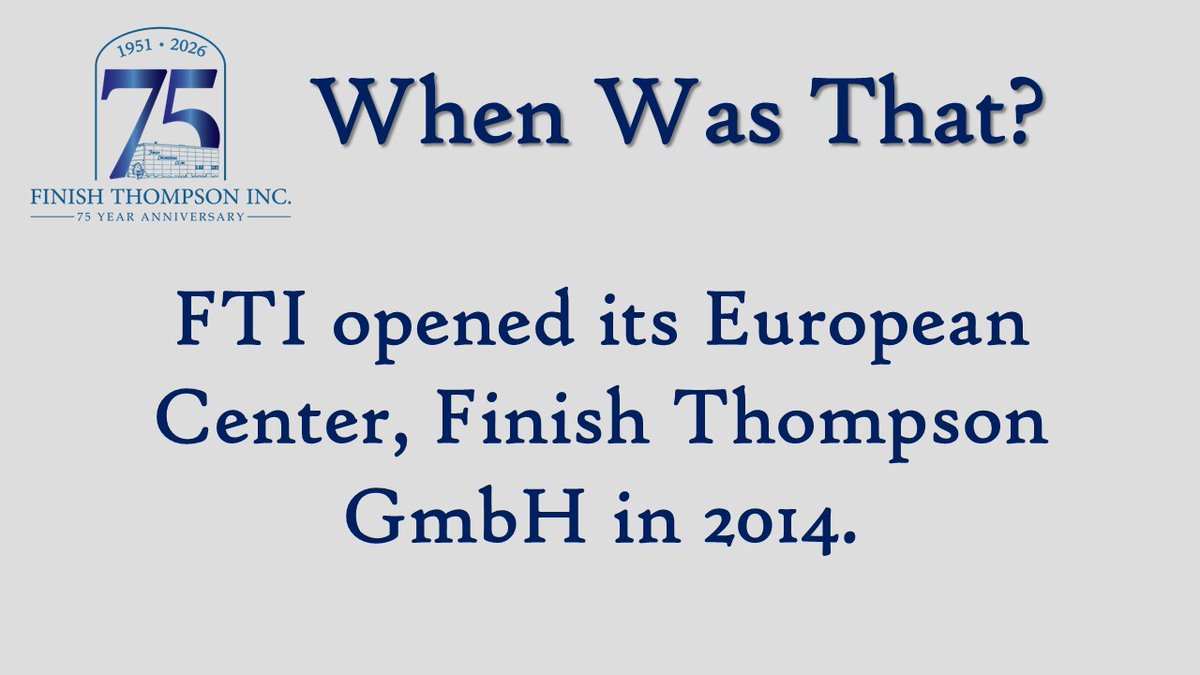 FinishThompson's tweet photo. FTI Friday: Finish Thompson's Germany office has been serving our European customers for 12 years.  #FinishThompson #FTI #75Years https://t.co/9Dd3AJw3tE