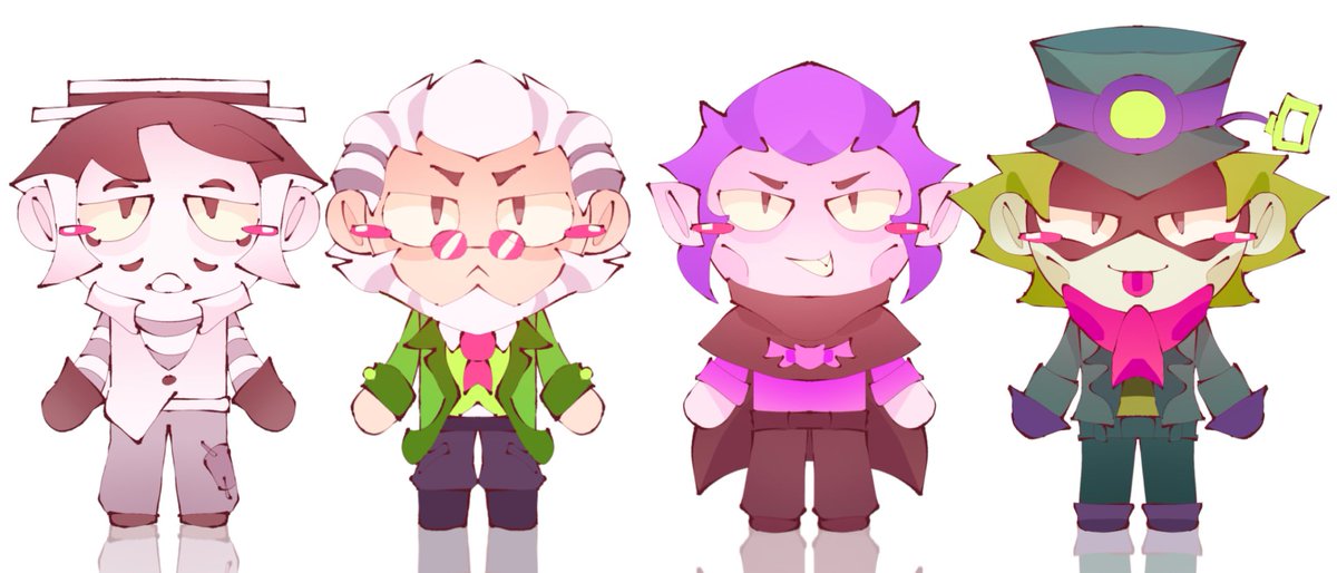 KefikGV75's tweet photo. 👀👀 The best men in the game AND ANGELO who didn't have enough space #BrawlStars #Gray #Byron #Mortis #Chuck #art https://t.co/LjPbYI60C4