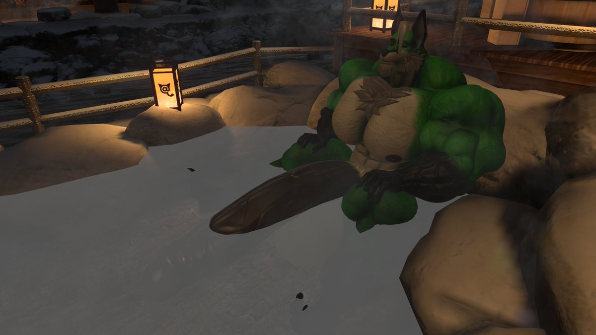 WanukiAD's tweet photo. Damn, that ad was NOT lying about the properties of this onsen... https://t.co/YzXrq8BG1T