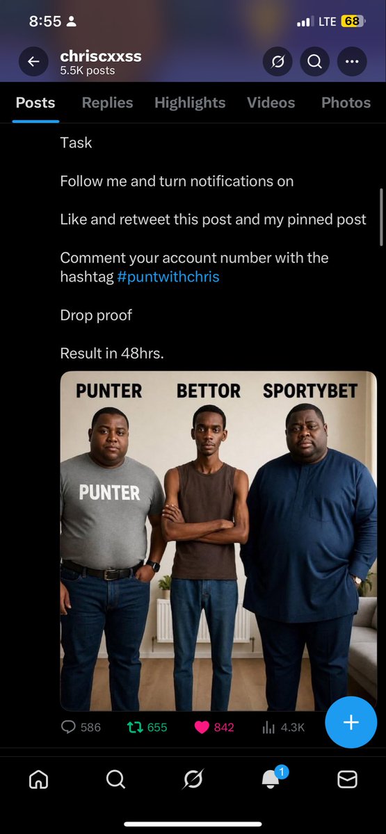 sizwefoundation's tweet photo. @chriscxss Access bank 

0073865567 

#puntwithchris 

#puntwithchris 

#puntwithchris 

#puntwithchris 

#puntwithchris https://t.co/v1SRaZxHyh