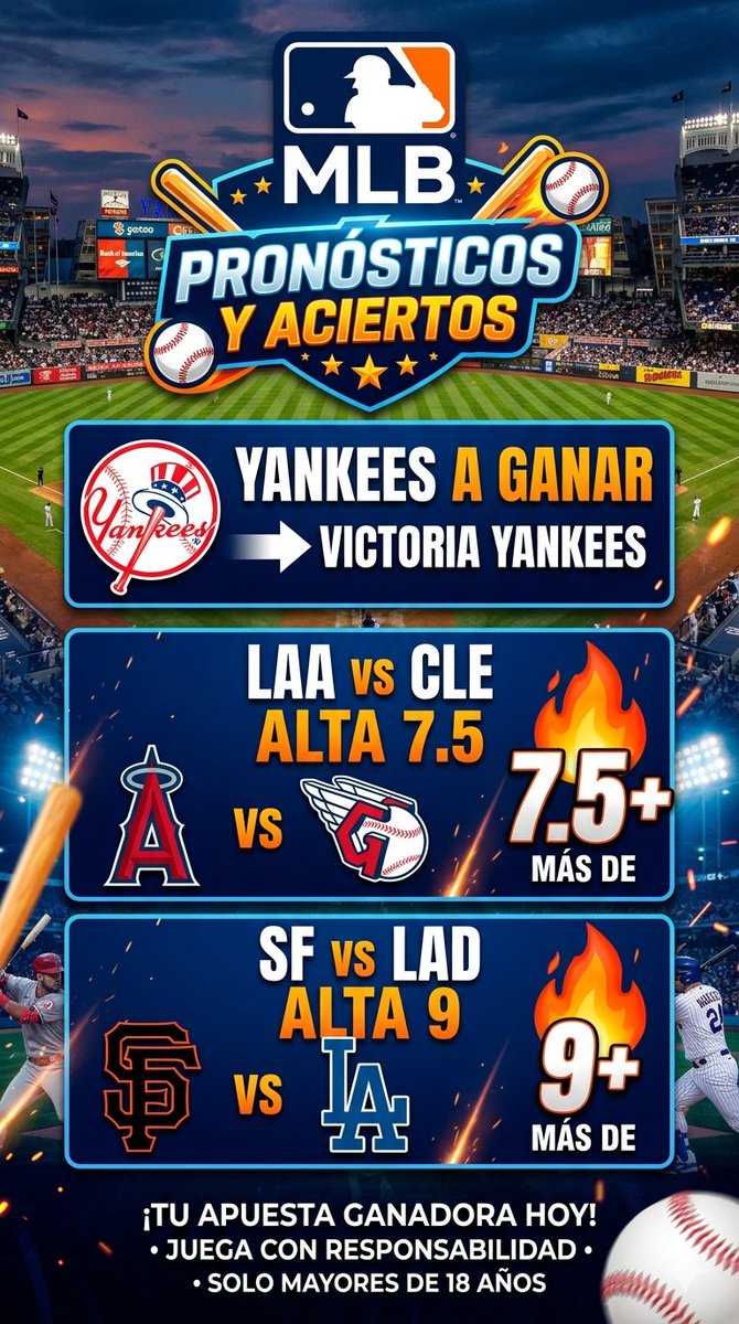 SabioDelParley's tweet photo. Feliz inicio de Semana mi gente 👏

Acá les dejamos nuestro Parley de 3 logros para esta jornada, vamos a iniciar la Semana cobrando 🤑

Colaboren con un RT para que llegue a más Personas 👏💪

#Apuestas #Picks #Parley #Deportes #Jugadas #MLB #Beisbol #GrandesLigas https://t.co/eRRG4xP1JR