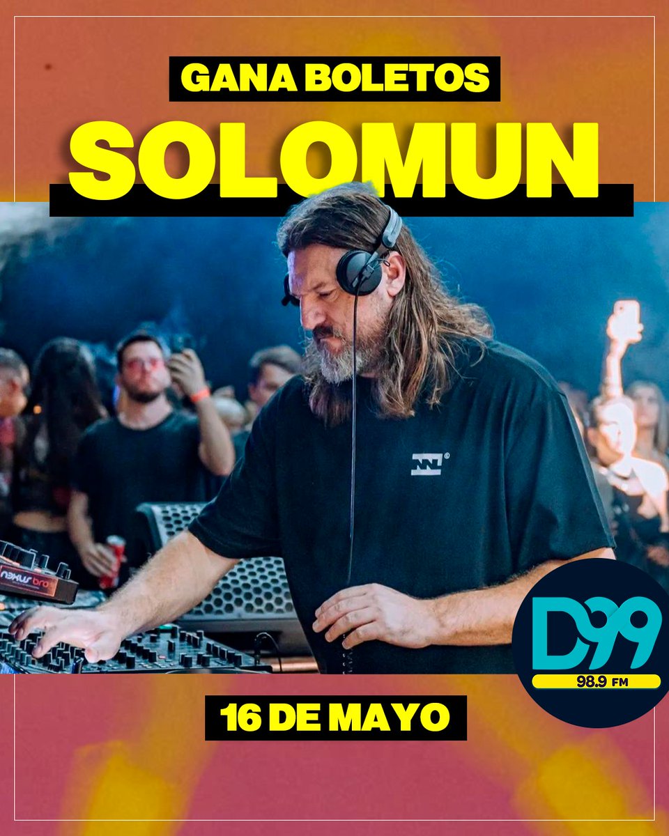 D99Radio's tweet photo. 🔥Gana boleto para @solomun 🔥

Participa aquí ---->  https://t.co/89z6gL20oD https://t.co/G3rXJWGomM