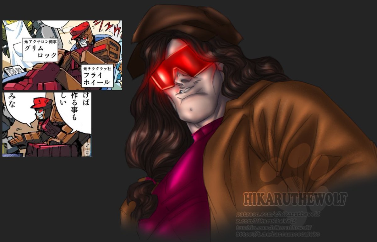 HikaruTheWolf's tweet photo. Love the result. 
Let myself to change his cap color and it works perfectly now with his long hair 💜

#Flywheels #Skytread #humanformers #maccadams https://t.co/eNMLYVFYa8