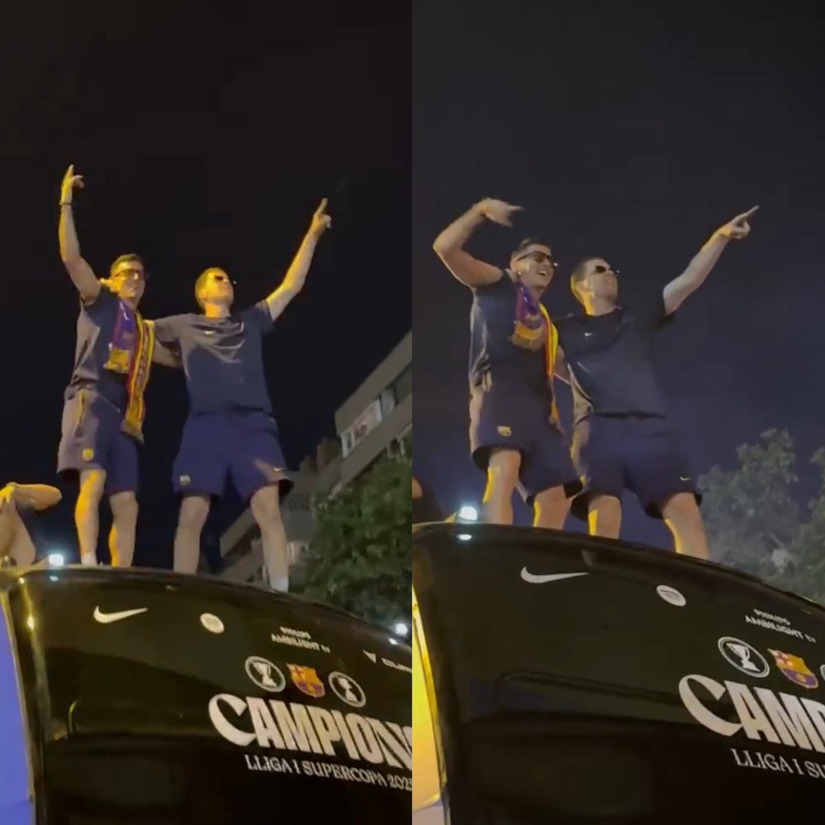 Transfery_'s tweet photo. 🕺 🇵🇱 Robert Lewandowski i Wojciech Szczęsny tańczą stojąc na busie podczas świętowania Mistrzostwa Hiszpanii!

POLACY DOSŁOWNIE SKRADLI SHOW DZIŚ WIECZOREM 😅

Wojciech Szczęsny W SWOIM STYLU 😂 A to co robił Robert Lewandowski... Ta NATURALNOŚĆ jest warta więcej niż 1000 PR-owych wywiadów! 👑