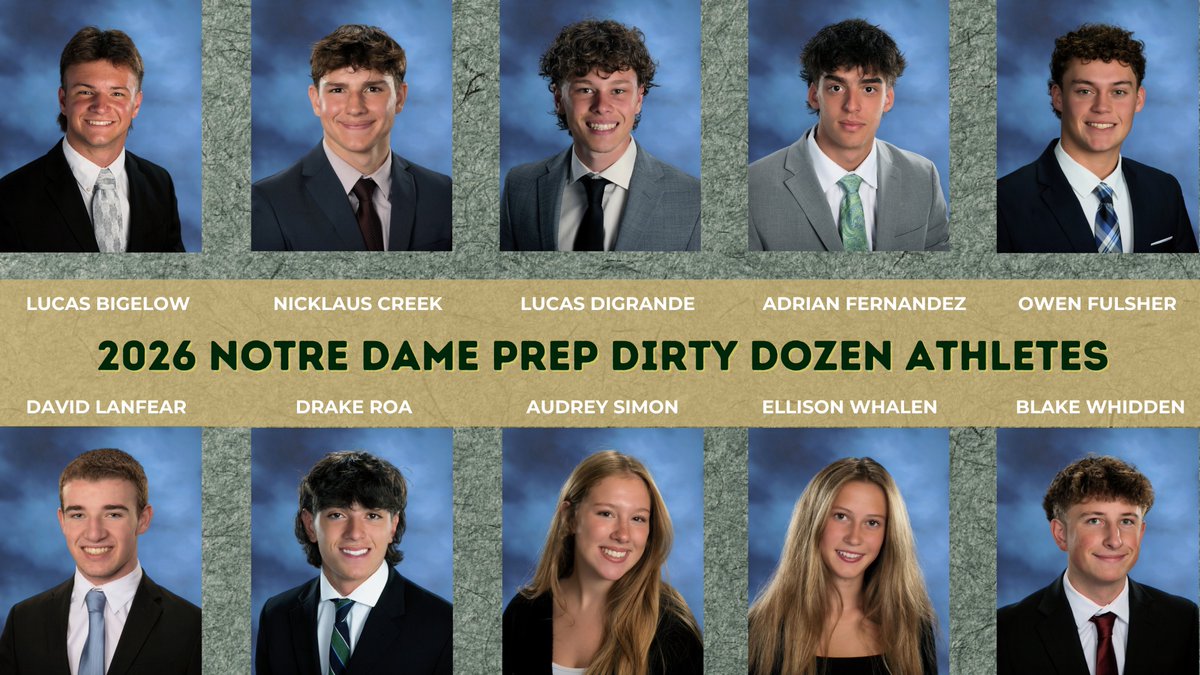 NDPMA_Athletics's tweet photo. Congratulations to the @NDPMA seniors who were this year's recipients of the Dirty Dozen Athlete award. These students participated in 12 consecutive seasons of athletics during their high school careers at Notre Dame Prep. https://t.co/HGTyeYirgs