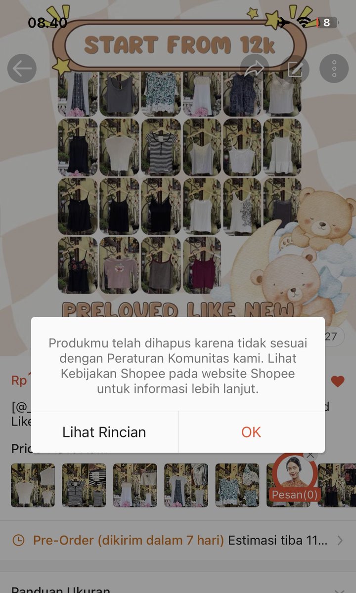 _vinloved's tweet photo. asliii jadi gada semangat jualan preloved lagi sejak produk aku tbtb dihapus sm tim shopee dan akun vinloved dibatasi, pdhl penilaiannya sempurna 🥹💔 https://t.co/sLKrFP3AFN