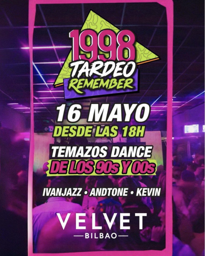 DjIvanjazz's tweet photo. Esta sábado volvemos con el tardeo remember dance a Velvet!
Temazos de los 90 y 2000 sin reggaeton!!
Entradas anticipadas, vips y listas en https://t.co/yAqUPX3ibG https://t.co/gUFHcC69pD